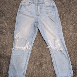 American Eagle Outfitters Distressed Light Blue Boyfriend Jeans